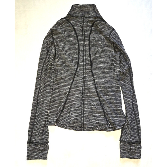 Lululemon Women Run Briskly 1/2 Zip Activewear Top Coco Pique Black White Size 6 - Picture 5 of 12